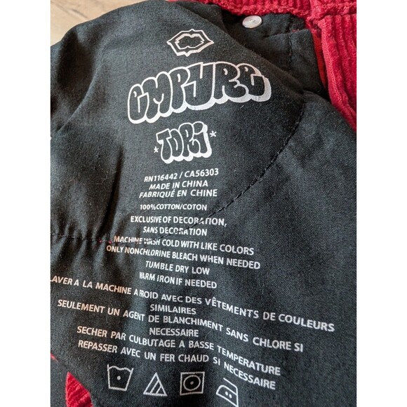 Empyre Tori Red Corduroy Skate 90s Y2K Pants Size 6 Pleated Wine Corduroy Grunge - Picture 5 of 11